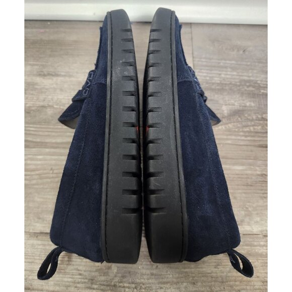 Vionic Women's Sz. 7.5 Navy Blue Suede Loafers Black Bottoms - Picture 6 of 7